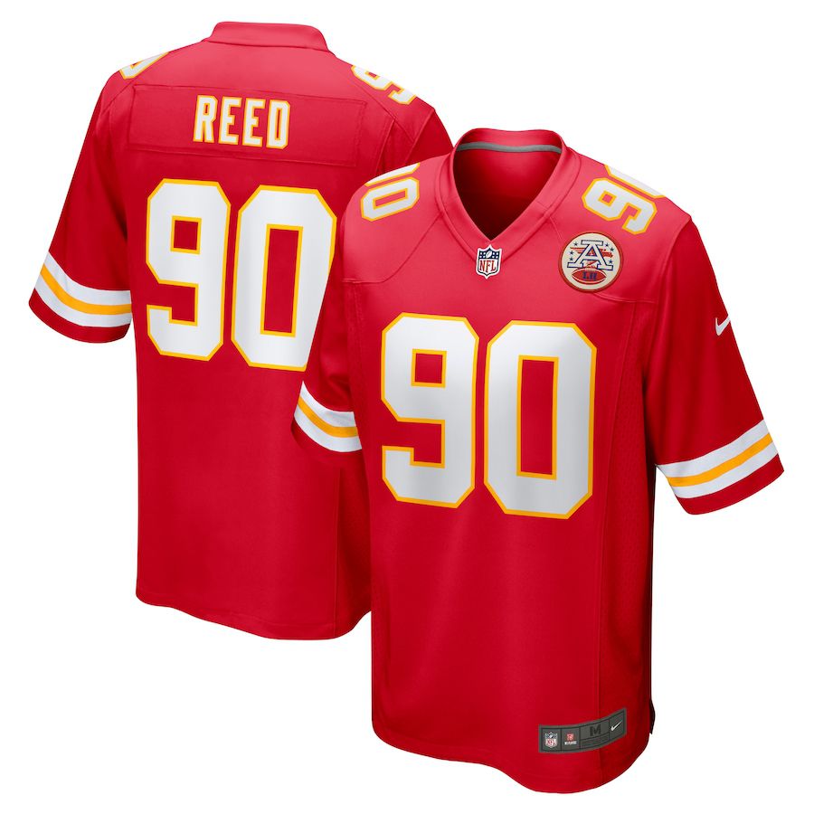 Men Kansas City Chiefs 90 Jarran Reed Nike Red Game NFL Jersey